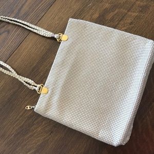 Tan metal sequin purse!